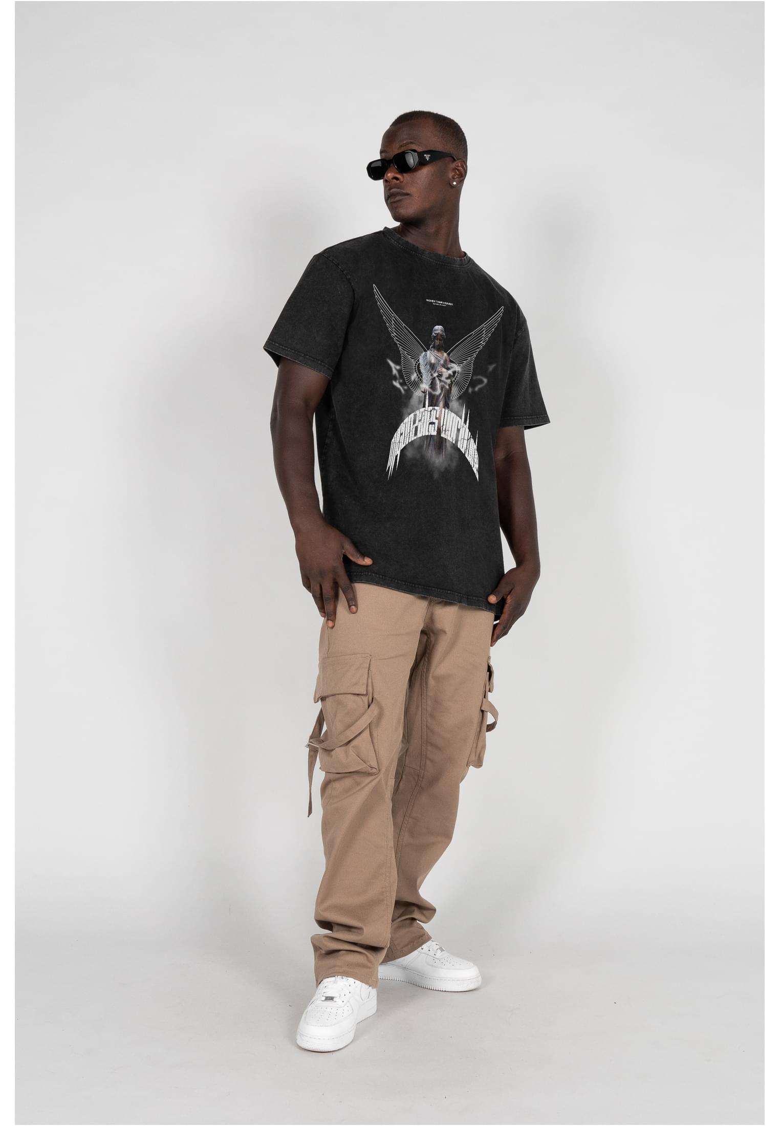 HIGHER THAN HEAVEN V.1 Acid Washed Heavy Oversize Tee