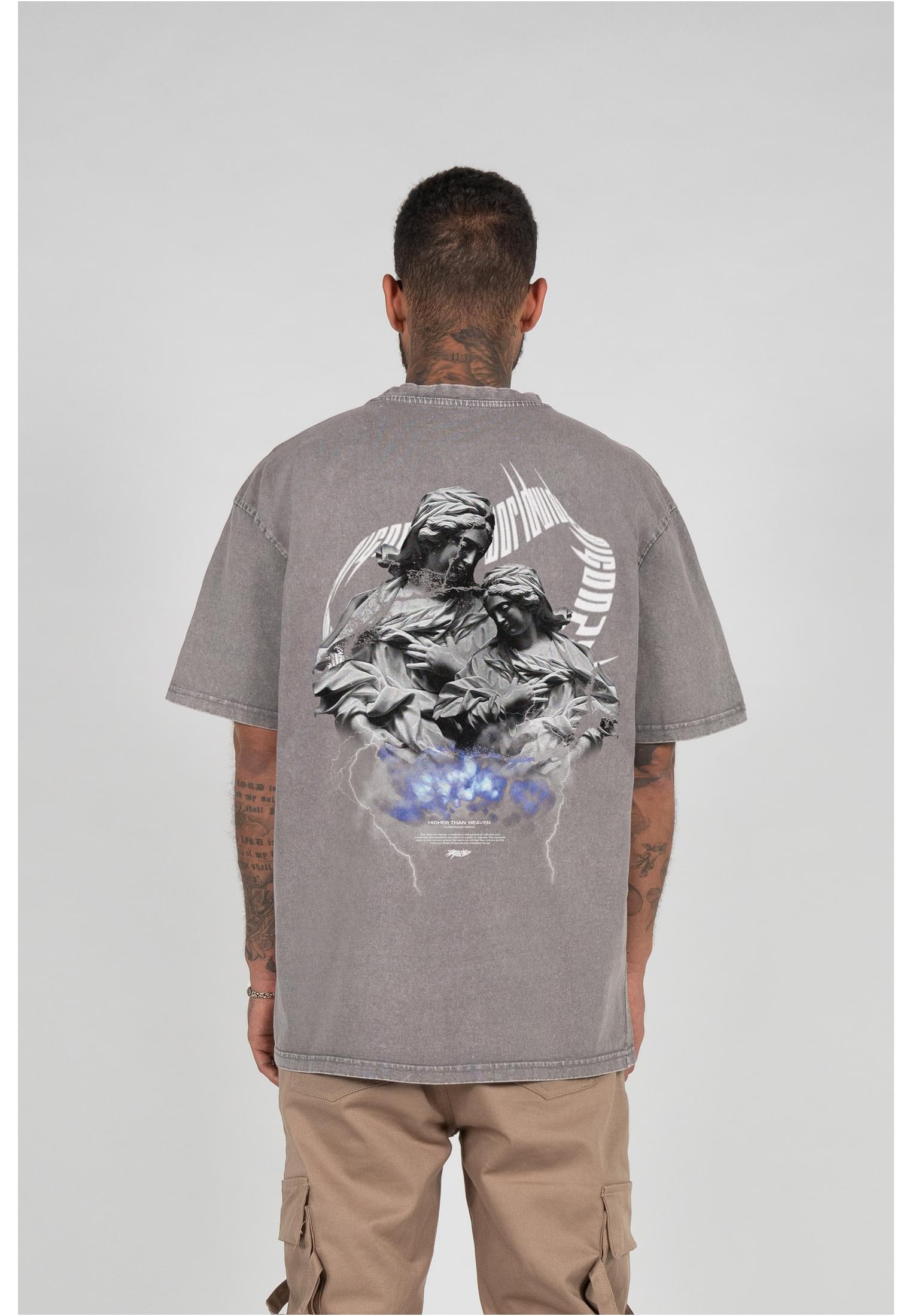 HIGHER THAN HEAVEN V.2 Acid Washed Heavy Oversize Tee