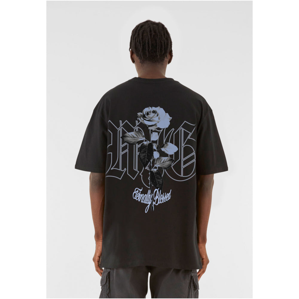 Heavy Oversized Tee – Eternal Rose black