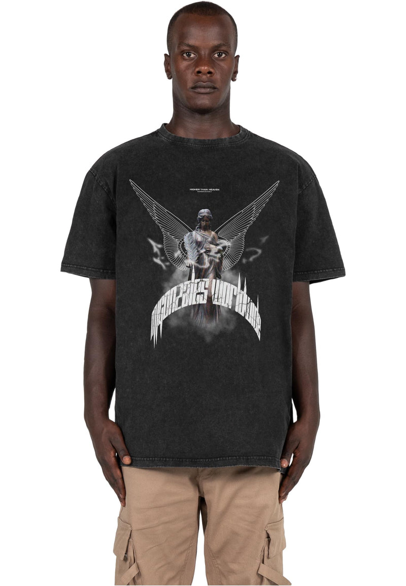 HIGHER THAN HEAVEN V.9 Acid Washed Heavy Oversize Tee