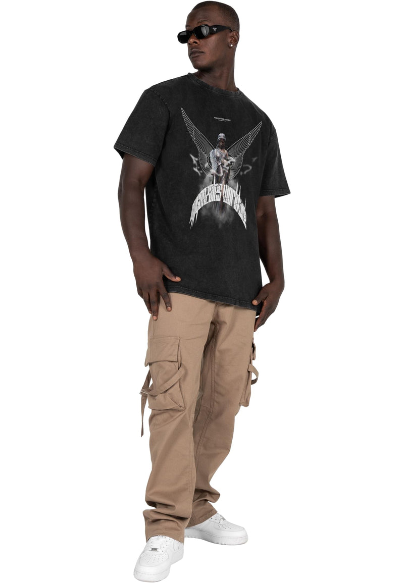 HIGHER THAN HEAVEN V.9 Acid Washed Heavy Oversize Tee