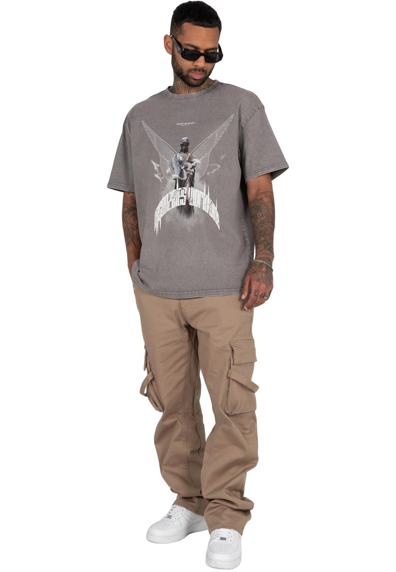 HIGHER THAN HEAVEN V.9 Acid Washed Heavy Oversize Tee