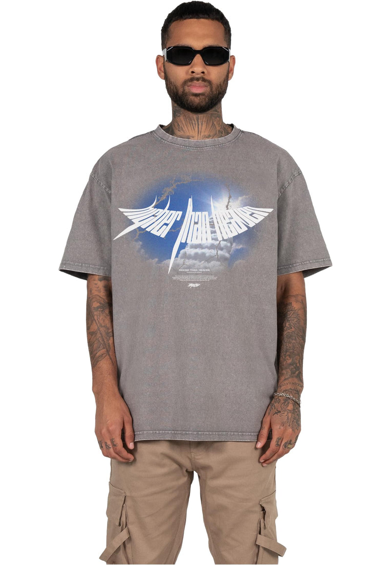 HIGHER THAN HEAVEN V.4 Acid Washed Heavy Oversize Tee