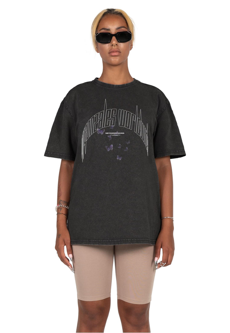 Ladies METAMORPHOSE V.3 Acid Washed Heavy Oversized Tee