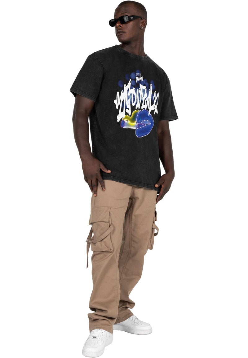 Kiss x Heavy Oversized Tee Acid Washed