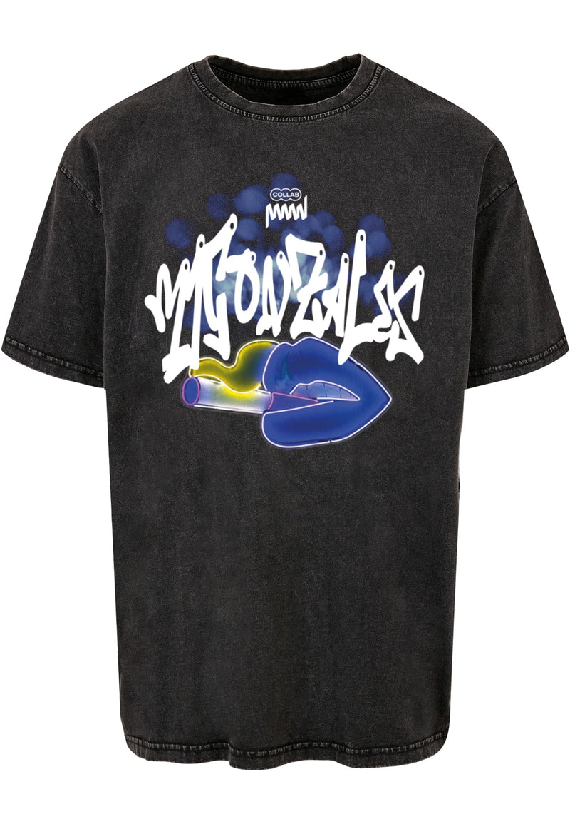 Kiss x Heavy Oversized Tee Acid Washed