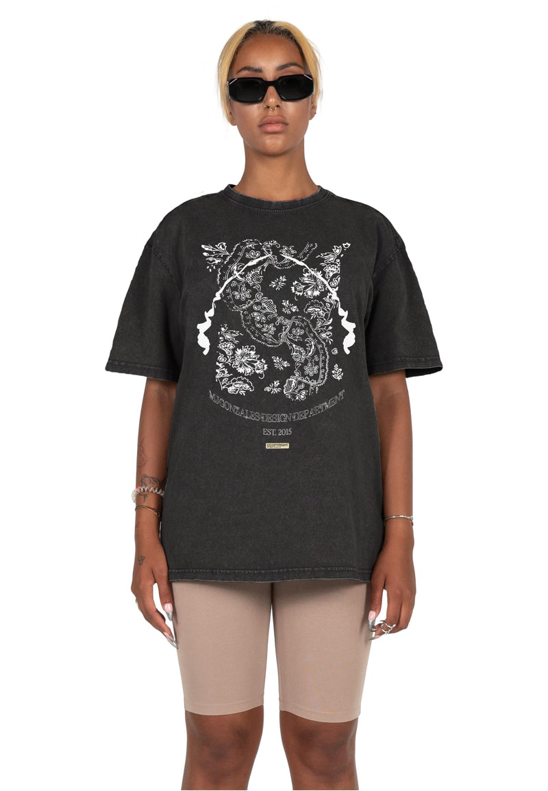 Ladies Paisley x Acid Washed Heavy Oversize Tee