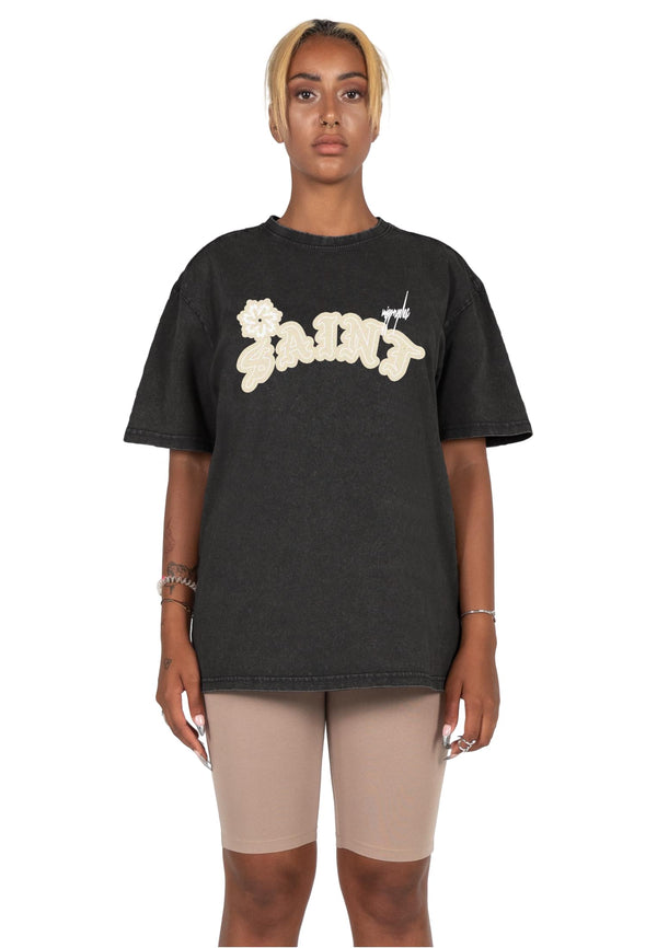 Ladies Saint x Acid Washed Heavy Oversized Tee
