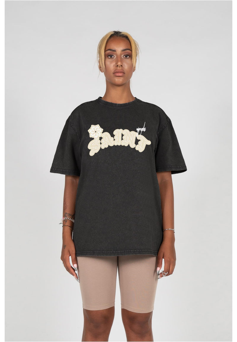 Ladies Saint x Acid Washed Heavy Oversized Tee